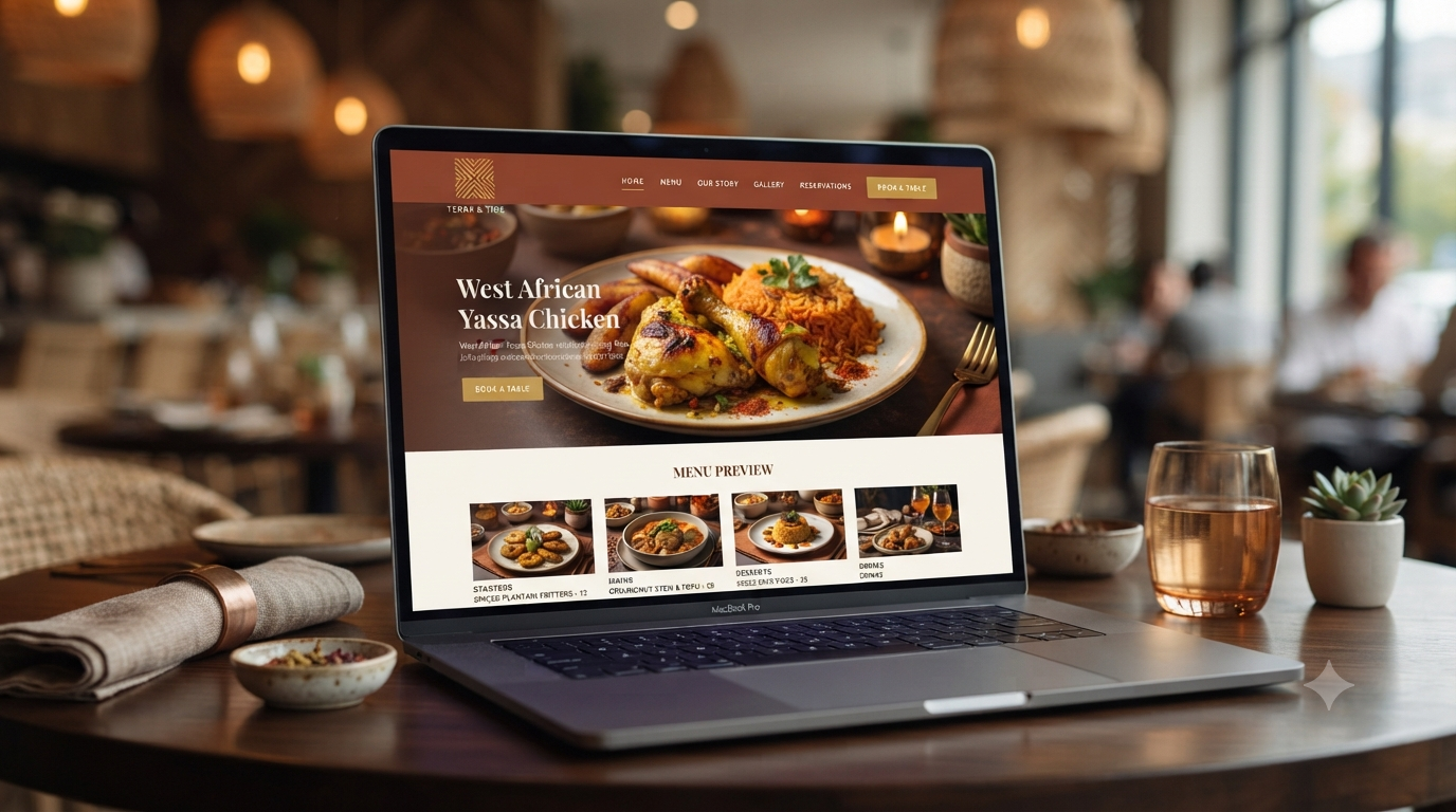 Preview of a restaurant website project